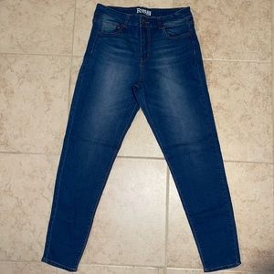 Long blue jeggings